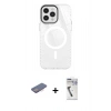 MARSİLYAN™- iPhone 12 Pro Max Kılıf Doruk Prime - Şeffaf Uv Polymer Nano Ekran Koruyucu + Renkli Kamera Lens Koruma Cam - PE