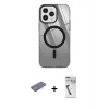 MARSİLYAN™- iPhone 12 Pro Max Kılıf Doruk Prime - Şeffaf Uv Polymer Nano Ekran Koruyucu + Renkli Kamera Lens Koruma Cam - PE