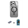 MARSİLYAN™- iPhone 12 Pro Max Kılıf Doruk Prime - Siyah 18D Cam Ekran Koruyucu + Renkli Kamera Lens Koruma Cam - PE