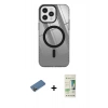 MARSİLYAN™- iPhone 12 Pro Max Kılıf Doruk Prime - Siyah 20D Premium Cam Ekran Koruyucu + Shine Kamera Lens Koruma Cam - GD