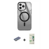 MARSİLYAN™- iPhone 12 Pro Max Kılıf Doruk Prime - Siyah 20D Premium Cam Ekran Koruyucu + Renkli Kamera Lens Koruma Cam - YL