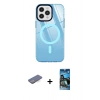 MARSİLYAN™- iPhone 12 Pro Max Kılıf Doruk Prime - Siyah 34D Izgaralı Cam + Renkli Kamera Lens Koruma Cam - MI