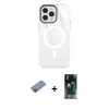 MARSİLYAN™- iPhone 12 Pro Max Kılıf Doruk Prime - Siyah 360 Mat Full Body Arka Koruyucu + Shine Kamera Lens Koruma Cam - PE