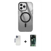 MARSİLYAN™- iPhone 12 Pro Max Kılıf Doruk Prime - Siyah 360 Mat Full Body Arka Koruyucu + Shine Kamera Lens - LT