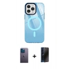 MARSİLYAN™- iPhone 12 Pro Max Kılıf Doruk Prime - Siyah 3D Antistatik Hayalet Cam Ekran Koruyucu + Neon Fosforlu Kamera Lens - MI