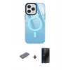 MARSİLYAN™- iPhone 12 Pro Max Kılıf Doruk Prime - Siyah 3D Antistatik Hayalet Cam Ekran Koruyucu + Renkli Kamera Lens Koruma Cam - PE