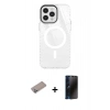 MARSİLYAN™- iPhone 12 Pro Max Kılıf Doruk Prime - Siyah 3D Antistatik Hayalet Cam Ekran Koruyucu + Shine Kamera Lens Koruma Cam - SABE