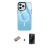 MARSİLYAN™- iPhone 12 Pro Max Kılıf Doruk Prime - Siyah 3D Antistatik Hayalet Cam Ekran Koruyucu + Shine Kamera Lens Koruma Cam - SABE