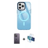 MARSİLYAN™- iPhone 12 Pro Max Kılıf Doruk Prime - Siyah 3D Antistatik Seramik Nano Ekran Koruyucu + Neon Fosforlu Kamera Lens - BZ