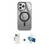 MARSİLYAN™- iPhone 12 Pro Max Kılıf Doruk Prime - Siyah 3D Antistatik Seramik Nano Ekran Koruyucu + Shine Kamera Lens - GD