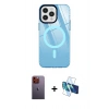 MARSİLYAN™- iPhone 12 Pro Max Kılıf Doruk Prime - Siyah 3D Antistatik Seramik Nano Ekran Koruyucu + Neon Fosforlu Kamera Lens - TU