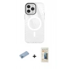 MARSİLYAN™- iPhone 12 Pro Max Kılıf Doruk Prime - Siyah 6D Mat Seramik Hayalet Nano Ekran Koruyucu + Shine Kamera Lens Koruma Cam - MI