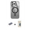 MARSİLYAN™- iPhone 12 Pro Max Kılıf Doruk Prime - Siyah 6D Mat Seramik Hayalet Nano Ekran Koruyucu + Renkli Kamera Lens Koruma Cam - MI