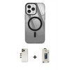 MARSİLYAN™- iPhone 12 Pro Max Kılıf Doruk Prime - Siyah Bilvis Hayalet Cam Ekran Koruyucu + Shine Kamera Lens - GD