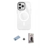 MARSİLYAN™- iPhone 12 Pro Max Kılıf Doruk Prime - Siyah Bilvis Hayalet Cam Ekran Koruyucu + Shine Kamera Lens Koruma Cam - MI