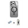 MARSİLYAN™- iPhone 12 Pro Max Kılıf Doruk Prime - Siyah Bilvis Hayalet Cam Ekran Koruyucu + Shine Kamera Lens Koruma Cam - MI