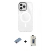MARSİLYAN™- iPhone 12 Pro Max Kılıf Doruk Prime - Siyah Bilvis Hayalet Cam Ekran Koruyucu + Shine Kamera Lens Koruma Cam - PE