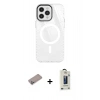 MARSİLYAN™- iPhone 12 Pro Max Kılıf Doruk Prime - Siyah Bilvis Hayalet Cam Ekran Koruyucu + Shine Kamera Lens Koruma Cam - SABE