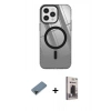 MARSİLYAN™- iPhone 12 Pro Max Kılıf Doruk Prime - Siyah Bilvis Hayalet Cam Ekran Koruyucu + Shine Kamera Lens Koruma Cam - SH