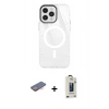 MARSİLYAN™- iPhone 12 Pro Max Kılıf Doruk Prime - Siyah Bilvis Hayalet Cam Ekran Koruyucu + Renkli Kamera Lens Koruma Cam - TU