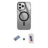 MARSİLYAN™- iPhone 12 Pro Max Kılıf Doruk Prime - Siyah Joko 5D Cam + Shine Kamera Lens Koruma Cam - PE