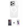 MARSİLYAN™- iPhone 12 Pro Max Kılıf Doruk Prime - Siyah Joko 5D Cam + Neon Fosforlu Kamera Lens - TU