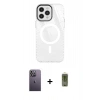 MARSİLYAN™- iPhone 12 Pro Max Kılıf Doruk Prime - Siyah Joko Magic 5D Hayalet Cam + Neon Fosforlu Kamera Lens - BZ
