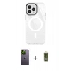 MARSİLYAN™- iPhone 12 Pro Max Kılıf Doruk Prime - Siyah Joko Magic 5D Hayalet Cam + Neon Fosforlu Kamera Lens - YL