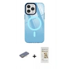 MARSİLYAN™- iPhone 12 Pro Max Kılıf Doruk Prime - Siyah Mat Seramik Nano Ekran Koruyucu + Renkli Kamera Lens Koruma Cam - SI
