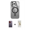 MARSİLYAN™- iPhone 12 Pro Max Kılıf Doruk Prime - Siyah Mat Seramik Nano Ekran Koruyucu + Neon Fosforlu Kamera Lens - TU
