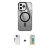 MARSİLYAN™- iPhone 12 Pro Max Kılıf Doruk Prime - Siyah Polymer Nano Ekran Koruyucu + Shine Kamera Lens - LT