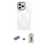 MARSİLYAN™- iPhone 12 Pro Max Kılıf Doruk Prime - Siyah Polymer Nano Ekran Koruyucu + Mavi Renkli Kamera Lens Koruma Cam