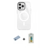 MARSİLYAN™- iPhone 12 Pro Max Kılıf Doruk Prime - Siyah Polymer Nano Ekran Koruyucu + Mavi Shine Kamera Lens Koruma Cam