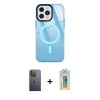 MARSİLYAN™- iPhone 12 Pro Max Kılıf Doruk Prime - Siyah Polymer Nano Ekran Koruyucu + Neon Fosforlu Kamera Lens - YL