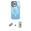MARSİLYAN™- iPhone 12 Pro Max Kılıf Doruk Prime - Siyah Polymer Nano Ekran Koruyucu + Shine Kamera Lens Koruma Cam - PE