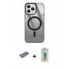 MARSİLYAN™- iPhone 12 Pro Max Kılıf Doruk Prime - Siyah Polymer Nano Ekran Koruyucu + Renkli Kamera Lens Koruma Cam - SI