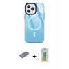 MARSİLYAN™- iPhone 12 Pro Max Kılıf Doruk Prime - Siyah Polymer Nano Ekran Koruyucu + Renkli Kamera Lens Koruma Cam - SI