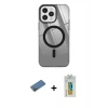 MARSİLYAN™- iPhone 12 Pro Max Kılıf Doruk Prime - Siyah Polymer Nano Ekran Koruyucu + Shine Kamera Lens Koruma Cam - GD