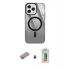 MARSİLYAN™- iPhone 12 Pro Max Kılıf Doruk Prime - Siyah Polymer Nano Ekran Koruyucu + Shine Kamera Lens Koruma Cam - SABE