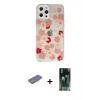 MARSİLYAN™- iPhone 12 Pro Max Kılıf Eksen Asil Prime - Şeffaf 360 Full Body Arka Koruyucu + Pembe Renkli Kamera Lens Koruma Cam