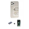 MARSİLYAN™- iPhone 12 Pro Max Kılıf Eksen Asil Prime - Şeffaf 360 Full Body Arka Koruyucu + Pembe Renkli Kamera Lens Koruma Cam