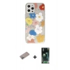 MARSİLYAN™- iPhone 12 Pro Max Kılıf Eksen Asil Prime - Şeffaf 360 Full Body Arka Koruyucu + Shine Kamera Lens Koruma Cam - SABE