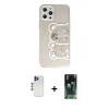 MARSİLYAN™- iPhone 12 Pro Max Kılıf Eksen Asil Prime - Şeffaf 360 Full Body Arka Koruyucu + Shine Kamera Lens - LT