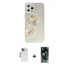 MARSİLYAN™- iPhone 12 Pro Max Kılıf Eksen Asil Prime - Şeffaf 360 Full Body Arka Koruyucu + Shine Kamera Lens - LT