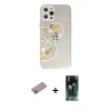 MARSİLYAN™- iPhone 12 Pro Max Kılıf Eksen Asil Prime - Şeffaf 360 Full Body Arka Koruyucu + Shine Kamera Lens Koruma Cam - SABE