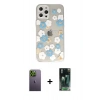 MARSİLYAN™- iPhone 12 Pro Max Kılıf Eksen Asil Prime - Şeffaf 360 Full Body Arka Koruyucu + Neon Fosforlu Kamera Lens - YL