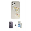 MARSİLYAN™- iPhone 12 Pro Max Kılıf Eksen Asil Prime - Şeffaf Royal Nano Ekran Koruyucu + Neon Fosforlu Kamera Lens - BZ