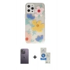 MARSİLYAN™- iPhone 12 Pro Max Kılıf Eksen Asil Prime - Şeffaf Royal Nano Ekran Koruyucu + Neon Fosforlu Kamera Lens - BZ