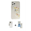 MARSİLYAN™- iPhone 12 Pro Max Kılıf Eksen Asil Prime - Şeffaf Royal Nano Ekran Koruyucu + Gold Shine Kamera Lens
