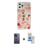 MARSİLYAN™- iPhone 12 Pro Max Kılıf Eksen Asil Prime - Şeffaf Royal Nano Ekran Koruyucu + Neon Fosforlu Kamera Lens - MI
